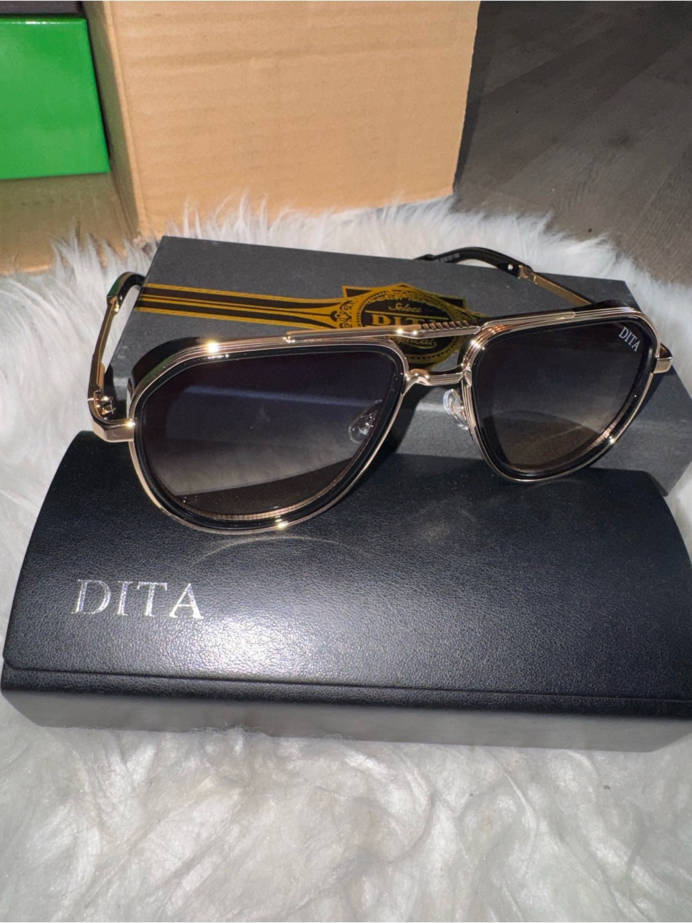 DITA Gold Frame Black Gradient Men’s Sunglasses